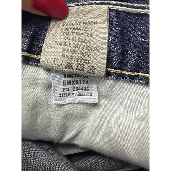 BKE Tyler Denim Jeans Mens 31 X 30 Blue Med Wash Whiskered Bootcut Ripped - Picture 9 of 14